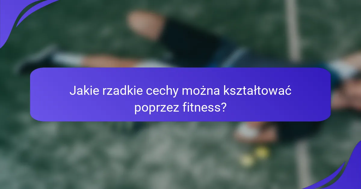Jakie rzadkie cechy można kształtować poprzez fitness?
