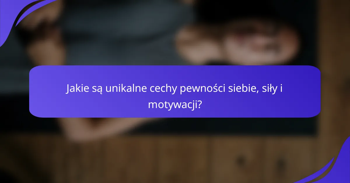 Jakie są unikalne cechy pewności siebie, siły i motywacji?