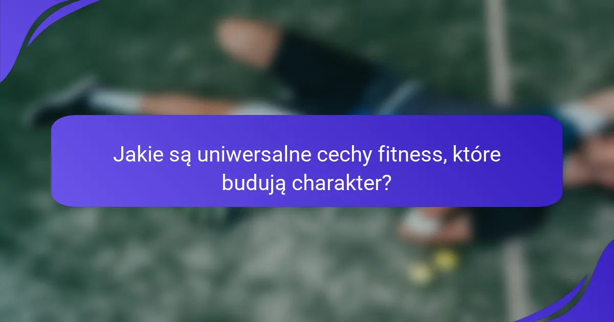 Jakie są uniwersalne cechy fitness, które budują charakter?
