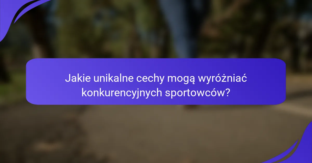 Jakie unikalne cechy mogą wyróżniać konkurencyjnych sportowców?