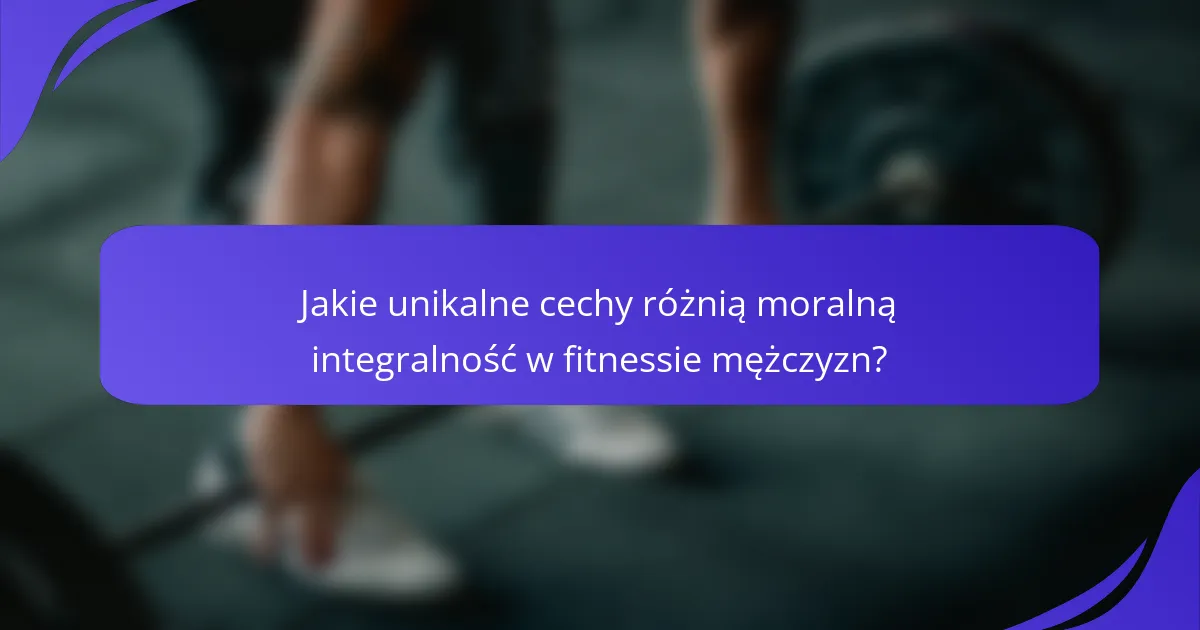 Jakie unikalne cechy różnią moralną integralność w fitnessie mężczyzn?