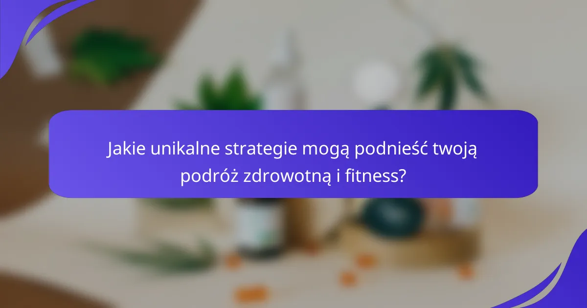 Jakie unikalne strategie mogą podnieść twoją podróż zdrowotną i fitness?
